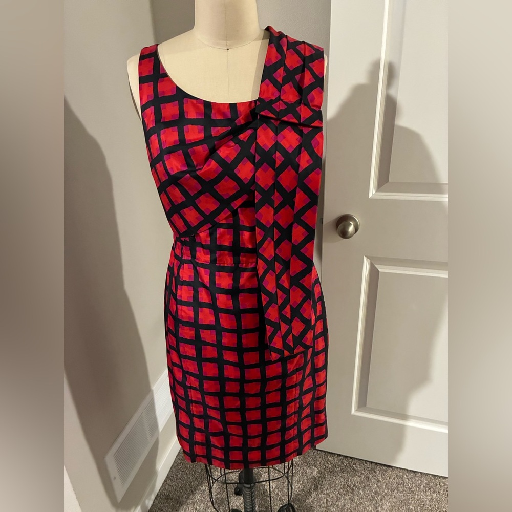 Vintage Marc By Marc Jacobs Red and Black Assymetrical Shoulder Dress
